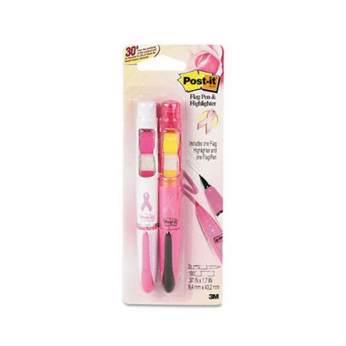 POST IT FLAG PEN &amp;  HIGHLIGHTER PINK NEW IN BLISTER PACK BREAST CANCER AWARENESS
