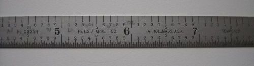 Starrett 12&#034; metal ruler #c305r 10ths, 32nds &amp; 64ths original sleeve for sale
