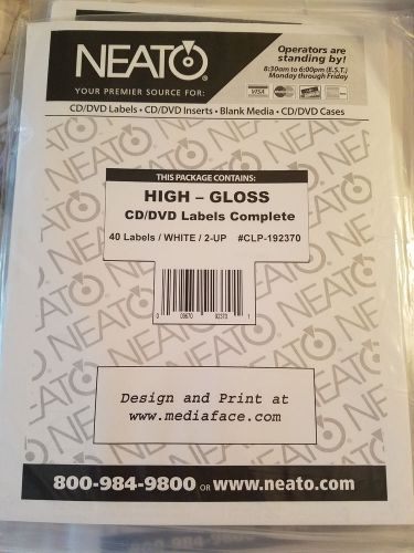 NEATO Full Coverage High Gloss CD/DVD Labels - 40 Pack - CLP-192370
