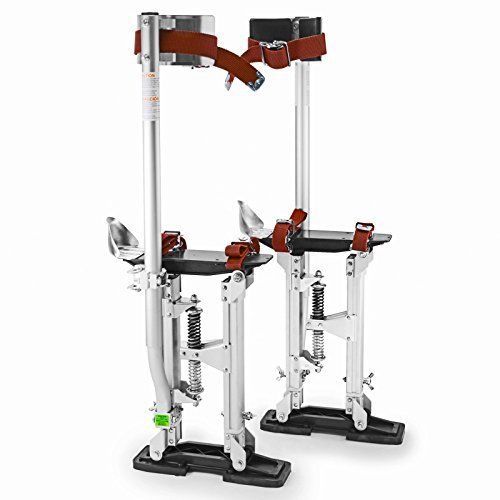 Pro 15&#034; - 23&#034; Drywall Stilts Adjustable Height Painting Home Silver Finishing To