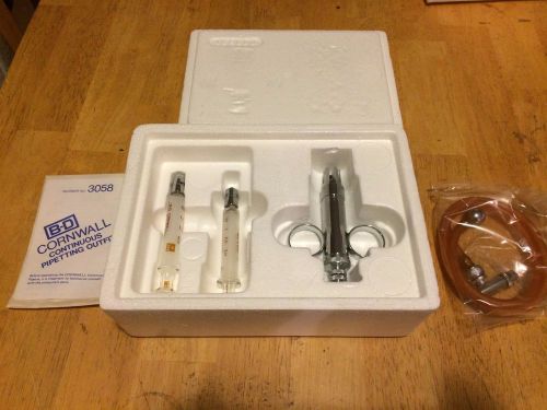 FREE SHIP B-D Becton-Dickinson 3058 Cornwall Continuous Pipetting Outfit kit set