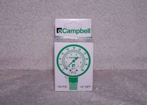 Cambell 1/4&#034; 100 p.s.i. Preasure Gauge