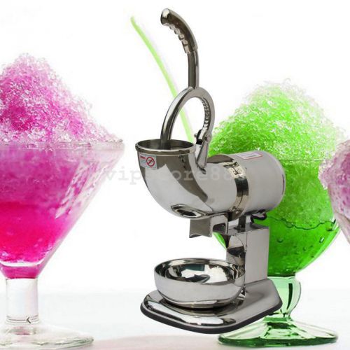 USA Stainless Ice Shaver Snow Cone Maker Shaved Icee Electric Crusher Machine