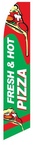 Fresh &amp; Hot Pizza Sign Swooper flag 15&#039; Feather Banner Made in USA