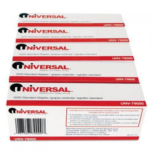 Universal® Standard Chisel Point 210 Strip Count Staples, 5,000/Box, 5 Boxes per