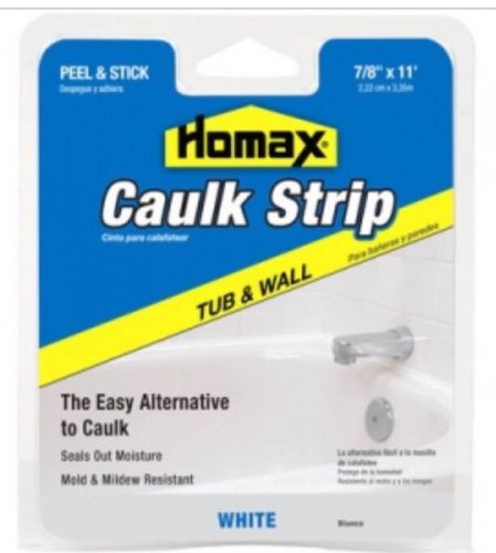 Homax Tub And Wall Caulk Strip~7/8&#034; x 11&#039;~White~NEW~Peel And Stick~FREE SHIPPING