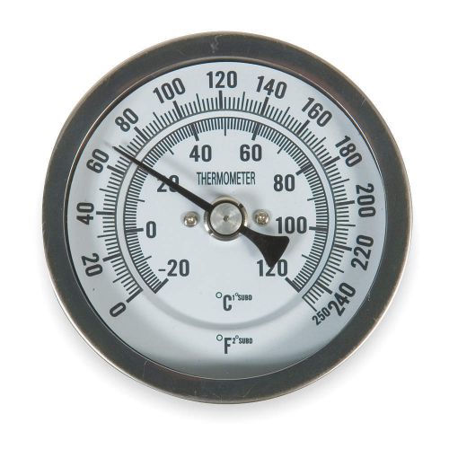 1NGE2 Bimetal Thermom, 5 In Dial, 0 to 250F