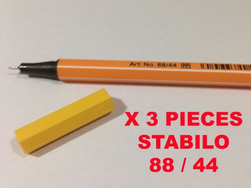 Stabilo 88 Series Yellow Ink Point 88/44 with 0.4mm Fine Tip 3 Piece Set