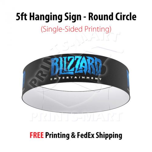 5&#039; hanging banner sign circular ceiling hanging banner sign free print &amp; ship for sale