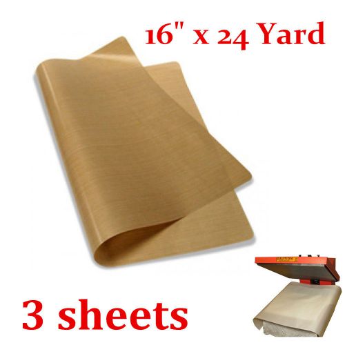 3PCS * 16&#034; x 24&#034; Teflon Fabric Sheet 5Mil Thickness for Sublimation Printing
