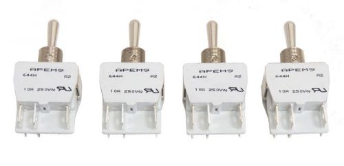 Lot 4 APEM 644H/2 Toggle Switch 10A 250V DPDT On-On-On Double Pole 600H-Series