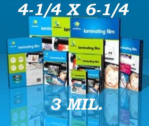 4.25 x 6.25 3 mil laminating pouches sheets photo (500- pack) for sale