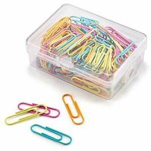 Paper Clips 28mm Assorted Color Paperclips for Office Premium Clips for (120)