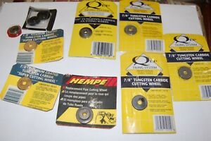 Lot of 10   7/8&#034; carbide cutting wheels QEP tiling system pipe cutters misc