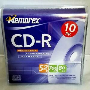 Memorex CD-R 10 Pack Recordable Compact Disc Multi Speed 700 MB 80 Minutes New