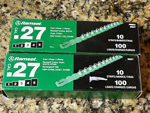 2 BOXES**  .27 Ramset 3RS27 3 Power Green Strip 200 Loads**LEVEL 3*FREE SHIPPING