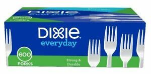 Dixie Plastic Medium-Weight Forks, 600 per Carton - White