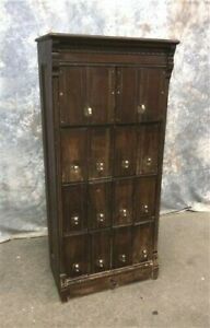 Industrial Wood Filing Cabinet, Document Cabinet, Antique Letter Cabinet