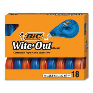 BIC WOTAP18 Wite-Out EZ Correct Correction Tape, Non-Refillable, 1/6&#034; x 472&#034;,