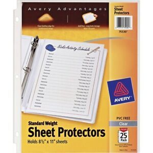 Avery; Standard Weight Sheet Protectors - For Letter 8 1/2&#034; x 11&#034; Sheet - Clear