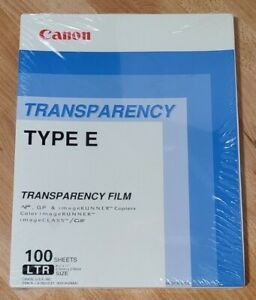 New Sealed! Canon Transparency Film (Type E) 8.5&#034; x 11&#034; - 100 LTR Sheets