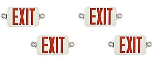 Ciata Lighting All LED Decorative Red Exit Sign &amp; Emergency Light Combo with 4