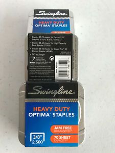 3 Boxes Swingline Staples Heavy Duty Optima 3/8&#034; Jam Free 2500 In Box