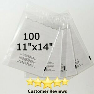 100 Pack 11x14 Self Seal 1.5 mil Suffocation Warning Clear Poly Bags Free Shippi