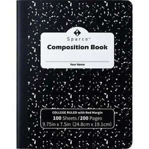 Sparco Composition Notebook, 7-3/10&#034;Wx9-9/10&#034;Lx2-1/10&#034;H, 12/Pk, We (SPR00333)