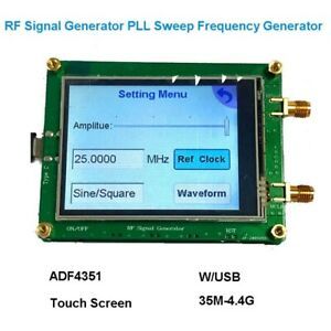 35M-4.4G RF Signal Generator Source PLL Spot Sweep USB Touch Frequency Generator