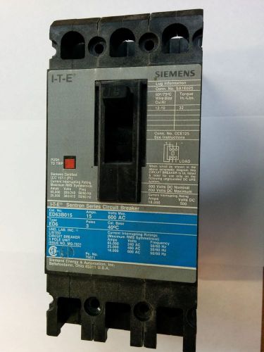 Siemens circuit breaker 15 amp ed63b015 for sale