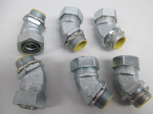 Lot 6 new hubbell raco assorted 3/4 in liquid seal 45deg conduit fitting d236986 for sale