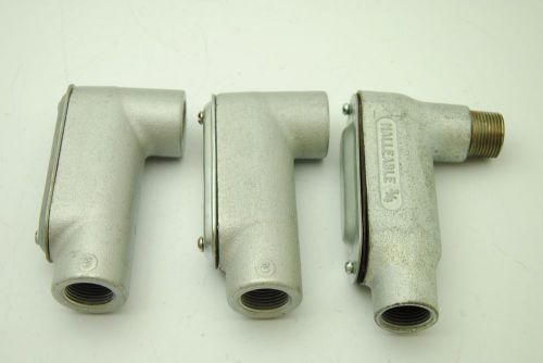 Crouse hinds 3/4&#034; lb27, conduit body fittings, lot of 3 for sale
