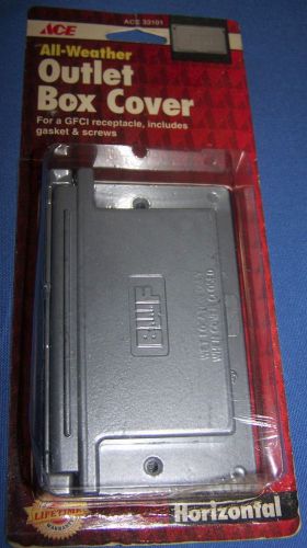 All-weather outlet box cover ace #33101 gfci gray new **free shipping** for sale