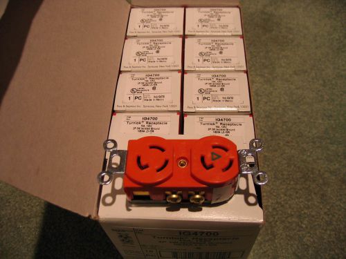 10 new pass &amp; seymour ig4700 isolated ground receptacles nema l5-15r orange 125v for sale