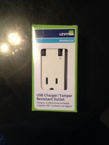 LEVITON T5630-W USB Charger Wall Outlet/Tamper-Resistant Receptacle (white)