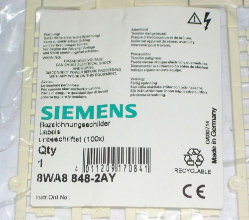Siemens, 500 blank terminal block markers, 5 packs of 100 markers for sale