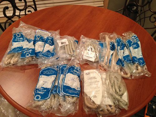 Coiled Telephone Handset Cords, NOS beige/ash color PRICE REDUCED!!!