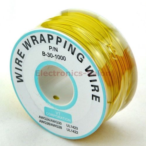 One roll yellow 30awg wire wrapping wire, tinned copper solid, pvc insulation. for sale