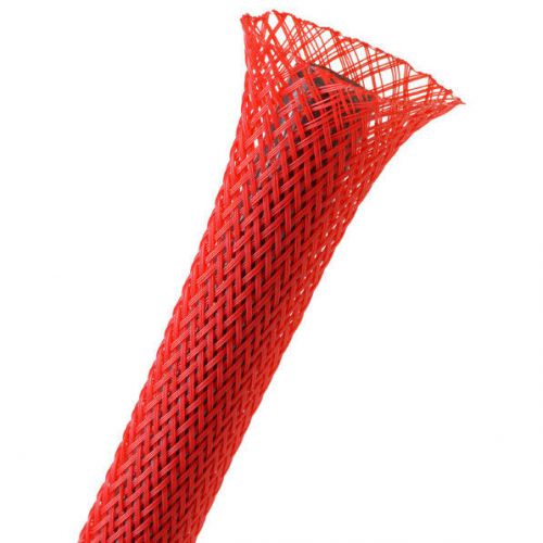 Techflex 1/2&#034; Expandable Sleeving 25 ft. Red 082-350