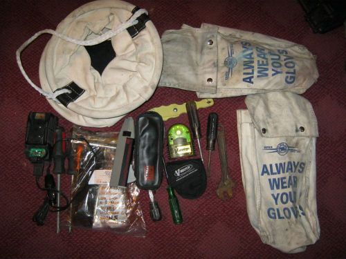 LINEMEN TOOL LOT  BAGS NEW V WATCH PERSONAL VOLTAGE DETECTOR ELECTRICIAN TOOLS