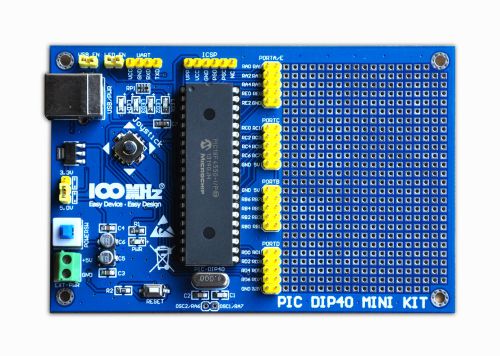 PIC Development Board kit for DIP40 PICs + PIC16F74 microcontrollers Microchip