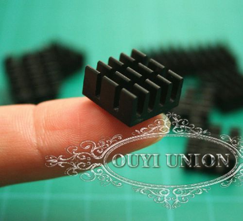 8pcs 14*14*7mm mini black aluminum heat sink chip for ic led power transistor for sale