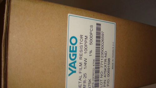 4000pcs (aprox cnt.) metalfilm resistor yageo mfr-25fbf52-475k for sale