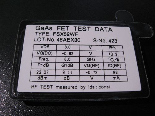 Qty 2 Fujitsu FSX52WF GaAs FET RF Microwave Transistor 8 GHz - NOS IN BOX