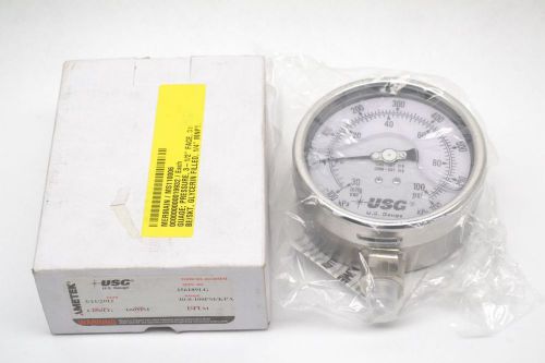 USG C656LG LIQUID FILLED 30-0-100PSI 4 IN 1/4 IN NPT PRESSURE GAUGE B396661