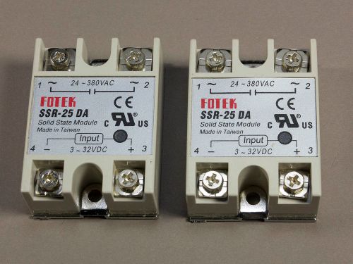 2x solid state relay ssr-25da 25a 250v 25 amp 3-32vdc for sale