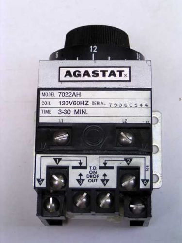 AGASTAT 7022AH   3-30 Min. 120VAC 60 Hz Timing Relay