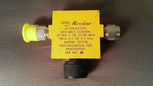 Narda Microline Attenuator Variable Coaxial 0-25dB at 8.5-9.6GHz Model 22723B