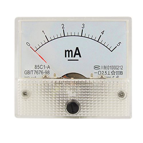 2015 Class 2.5 Accuracy DC 0-5mA Analog Panel Meter Amperemeter